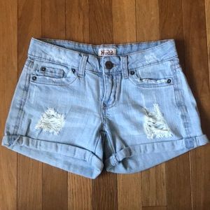 Cute distressed jean shorts